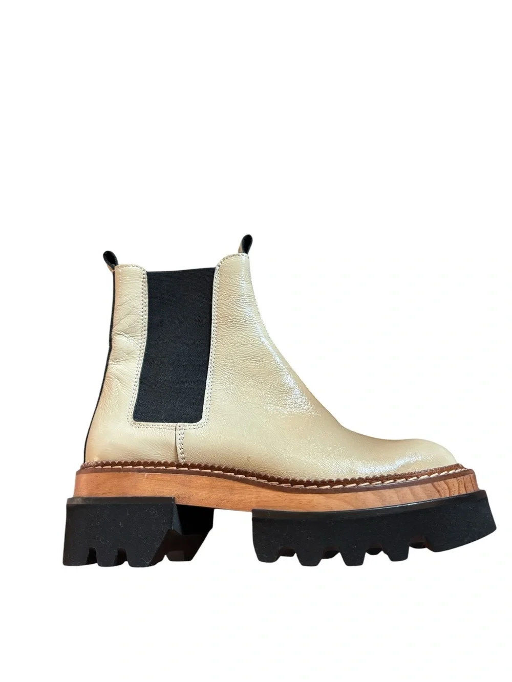 Free People Vance Chelsea Clog Boots Oatmeal Like New size 38